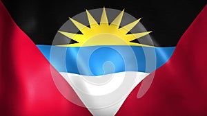 Animation of Antigua and Barbuda flag. 4K. Antiguan and Barbudan flag flying,