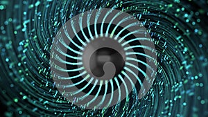 Animation of artificial intelligence eye. Abstract digital and technology. Big data visualization. Futuristic digital