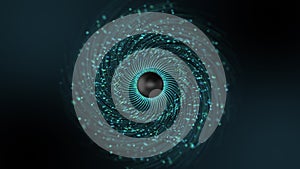 Animation of artificial intelligence eye. Abstract digital and technology. Big data visualization. Futuristic digital