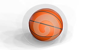 Animation Of A Basketball Rolling Across A White Background With A Black Shadow