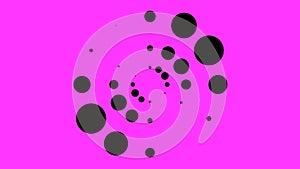 Animation with black pulsating dots in circle. Animation. Black dots in three rows pulsate in circle in style of loading