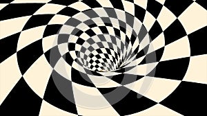 Animation of a black and white optical illusion. Black and white spiral Optical illusion illustration, abstract