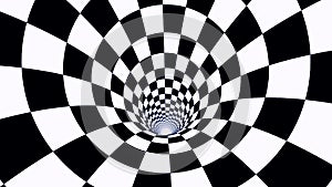 Animation of a black and white optical illusion. Black and white spiral Optical illusion illustration, abstract