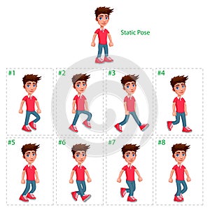 Animation of boy walking.