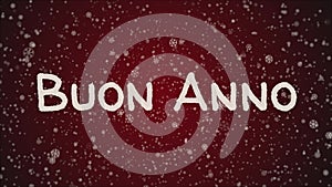 Animation Buon Anno, Happy New Year in italian language, greeting card.