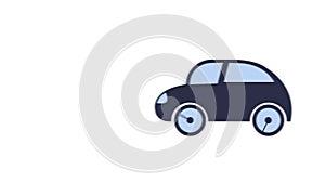 Animation car broke off wheel 2d motion