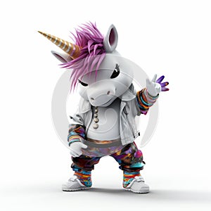 Hip Hop Unicorn: Halloween Themed Cute Cartoon Character photo