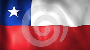 Animation of Chilean flag. 4K. Chile flag flying,