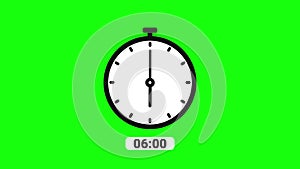 Animation clock 12 hours faster green screen
