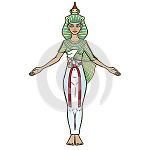 Animation color portrait Ancient Egyptian goddess Selket. Lord of  scorpions and defender of the dead. photo