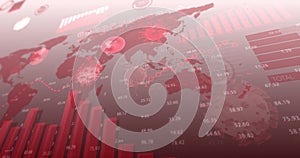 Animation of coronavirus statistical data processing over World map