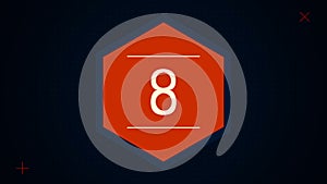 Animation of counting to 25. Stylish Animation of numbers 0 to 25. Count to twenty five. Countdown to 25. Digital timer