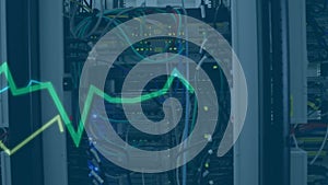 Animation of data processing over server room