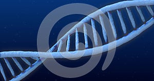 Animation of DNA structure against blue background