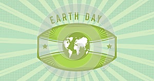 Animation of eart day and globe on green background