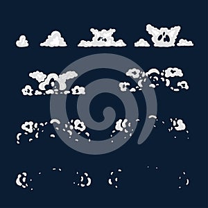 Animation explosion. Animation of smoke. Sprite for games.