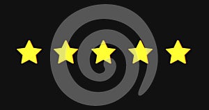 Animation five rating star