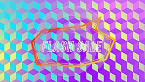 Animation of flash sale text in retro speech bubble