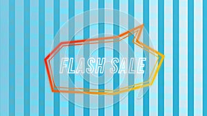 Animation of flash sale text in retro speech bubble