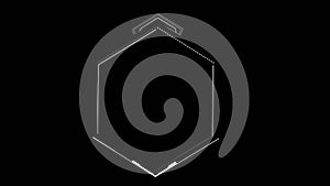 Animation of flickering white hexagons on black background