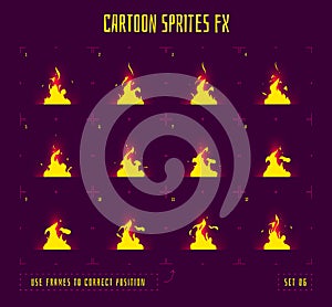 Animation frames or fire sprites photo