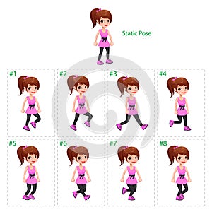 Animation of girl walking.