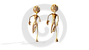 Animation of the Golden man running looped