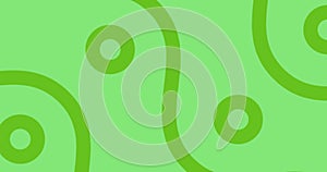 Animation of green curves and circles scrolling on green background