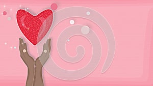 Animation of hands and hearts