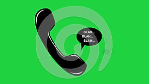 animation icon telephone speech bubbles blah text