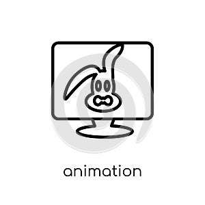 animation icon. Trendy modern flat linear vector animation icon