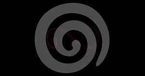 Animation of an infinity sign with the word Love. Infinity symbol light in motion on a dark background