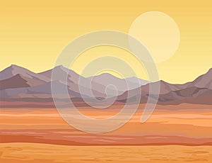 Animation landscape of the desert.