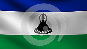 Animation of Lesotho flag at wind