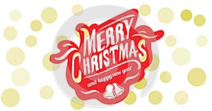 Animation of merry christmas and happpy new year text over golden dots on white background