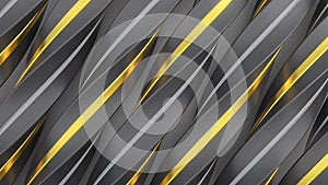 Animation of metal and gold lines. Animation. Beautiful background of pattern of woven metal lines moving diagonally