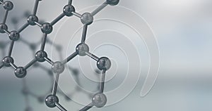 Animation of micro of molecules models over grey background