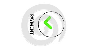 Animation for a mobile phone of Paypass technology. Smart key card contact less paypass or paywave tap and hand icon for