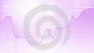 Animation with moving analytics graph. Motion. Beautiful light animation with moving dot on graph. Analytical chart with