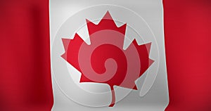 Animation of moving flag of canada waving
