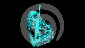 Animation of the nerve endings of human pulmonary pathways. Abstract video symbolizing the aging of the lungs