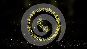 Animation of plexus network from call symbol on colorful background with flowing of plexus particles. Call sign