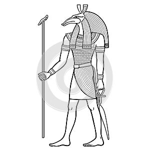 Animation portrait: Ancient Egyptian god Seth. God of rage, deserts, sandstorms, death, and strangers.