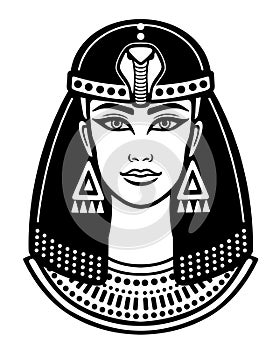 Animation portrait of the beautiful Egyptian woman.