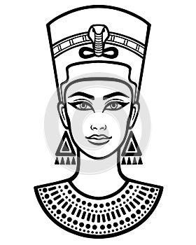 Animation portrait of the beautiful Egyptian woman.