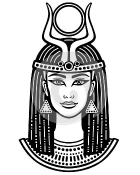 Animation portrait of the beautiful Egyptian woman. photo