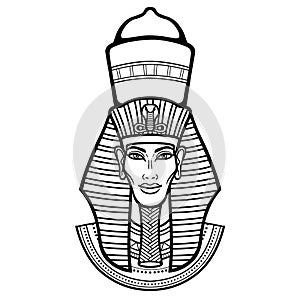 Animation portrait Egyptian man. Vector illustration