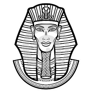 Animation portrait Egyptian man. Vector illustration