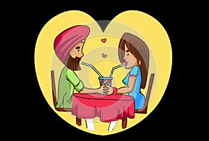 Animation of Punjabi Couple
