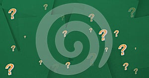 Animation of question marks over green background